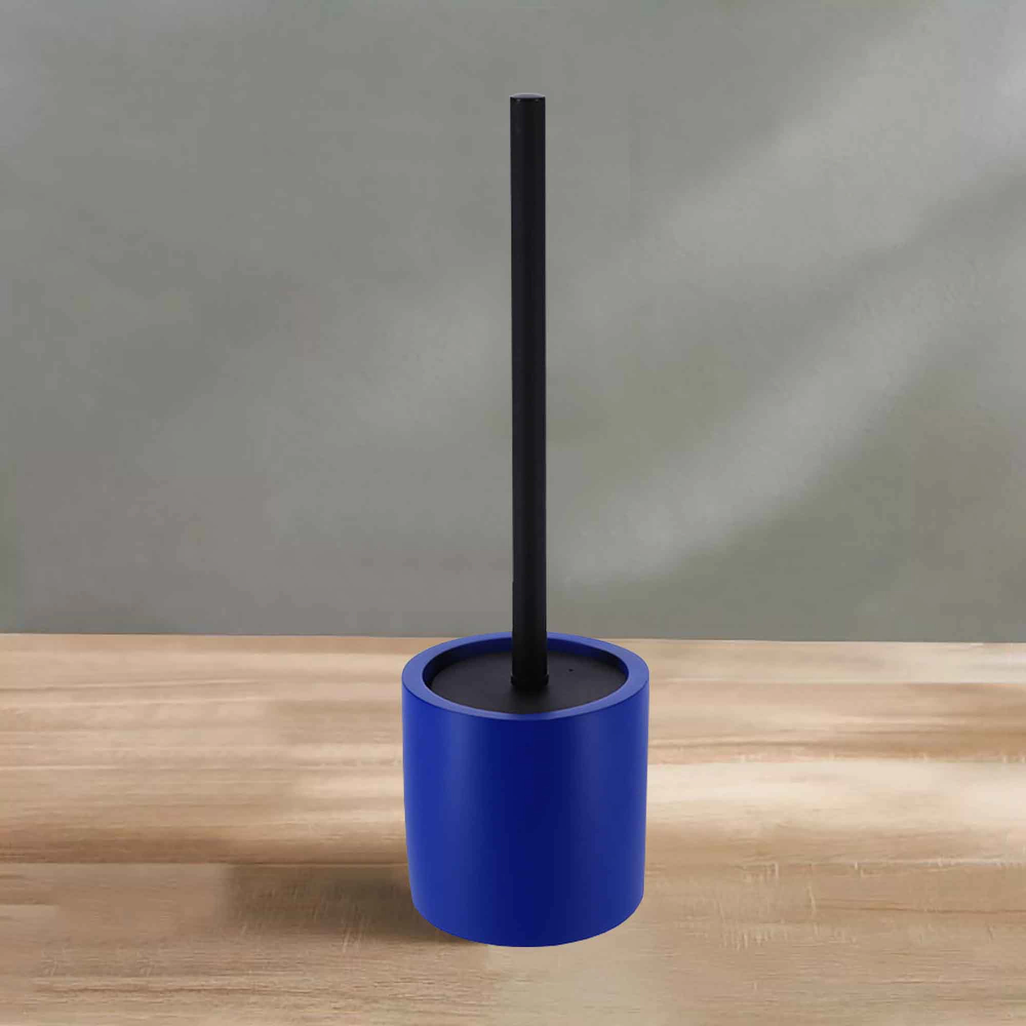 Evideco French Home Goods Cement Toilet Brush and Holder Set - Matte Cylinder, Weighted Stable Base