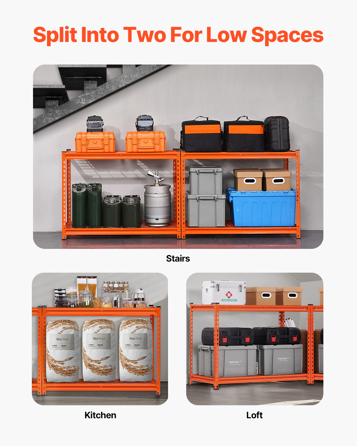 HONGGE Storage Shelves Heavy Duty Garage Shelving Adjustable Metal Shelves for Industrial Shelving Unit Utility Shelf