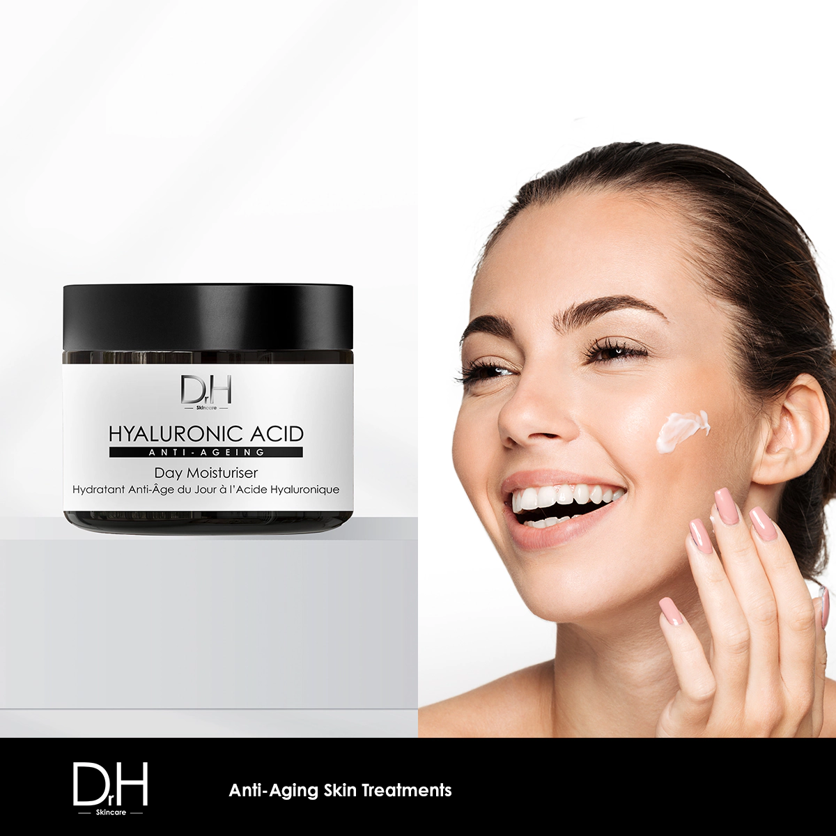 Dr H Hyaluronic Acid Anti-Ageing Day Moisturiser 60ml - Hydrates, Smooths Fine Lines & Targets Wrinkles