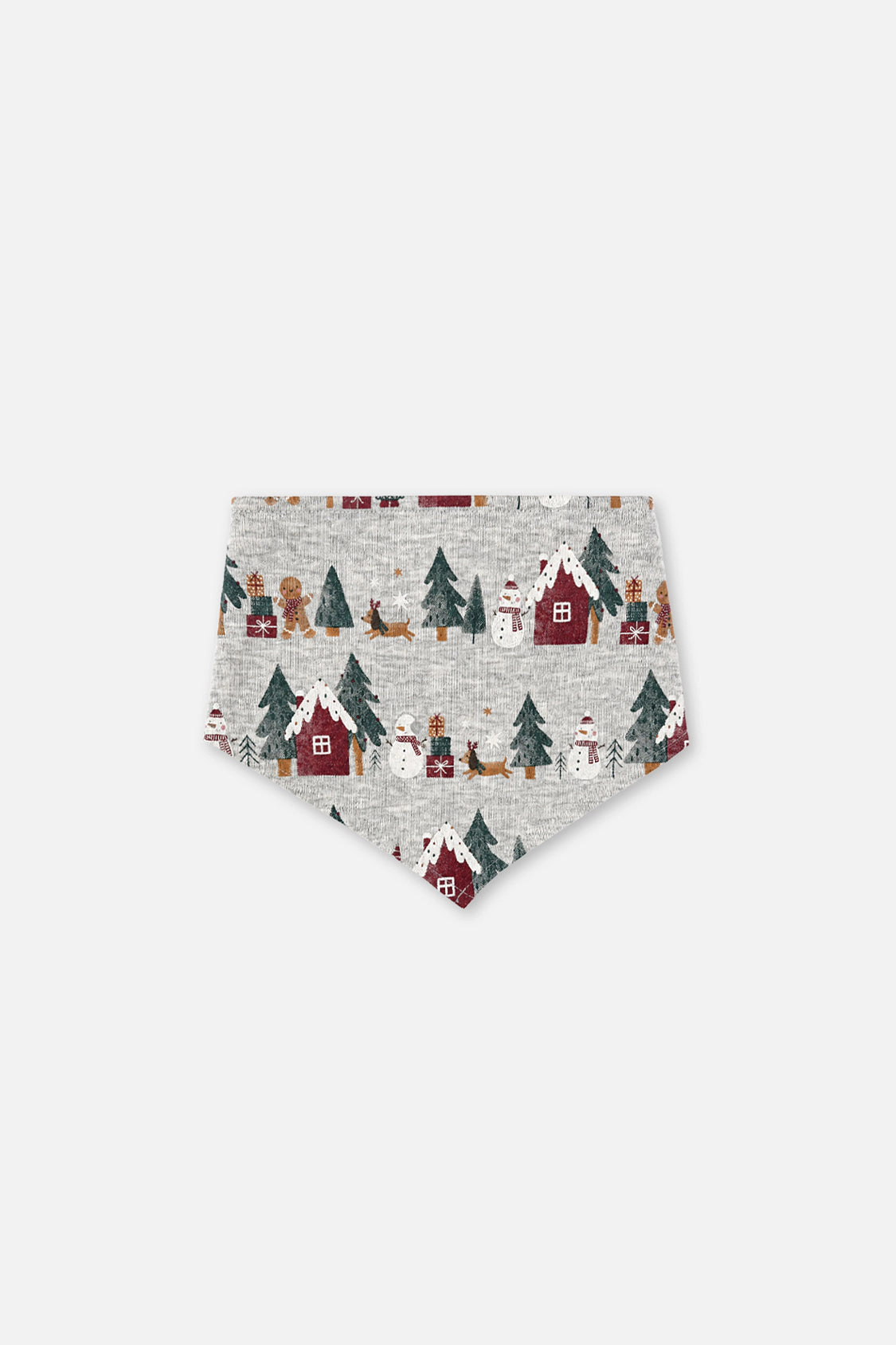 Deux par Deux Unisex Organic Cotton One Piece Tie Closure Christmas Print Bandana for Dogs