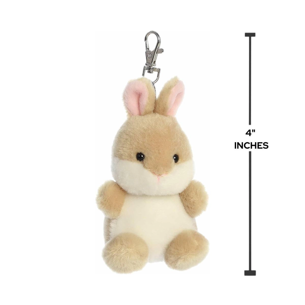 Aurora Palm Pals Ella Bunny Clip-On 4-Inch Stuffed Animal Plush