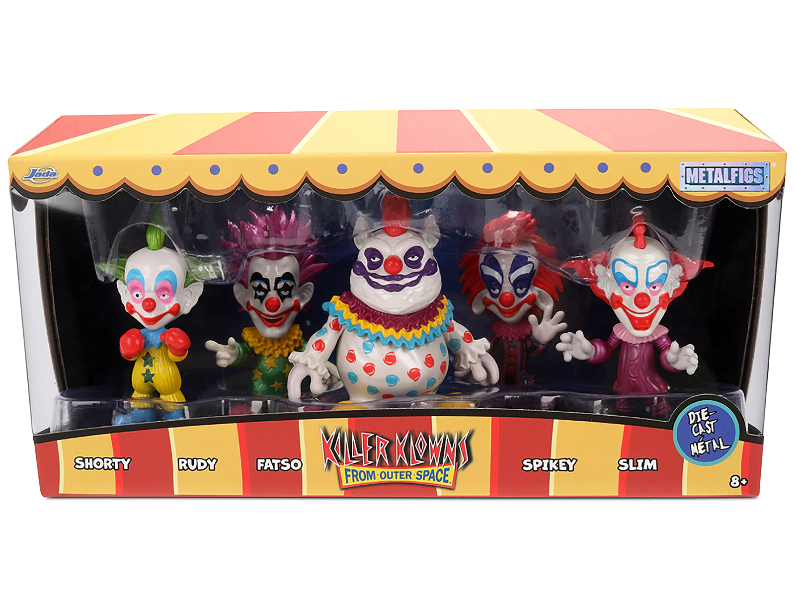 Jada Set of 5 Diecast Figures "Killer Klowns from Outer Space" (1988) Movie "Metalfigs" Series Diecast Models by Jada