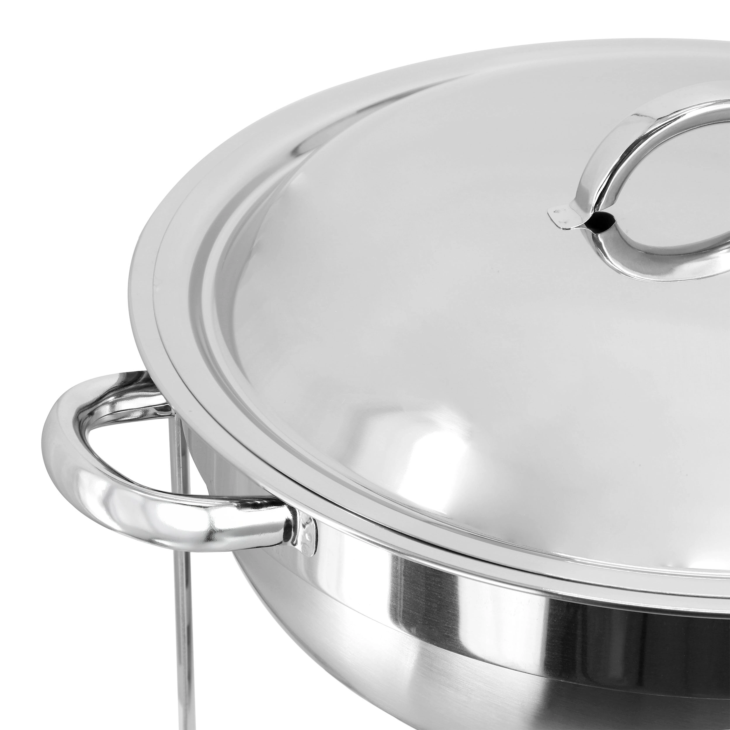 MegaChef 3.7 Quart Round Stainless Steel Professional Chafing Dish/Food Warmer/Buffet Server Serving Trays