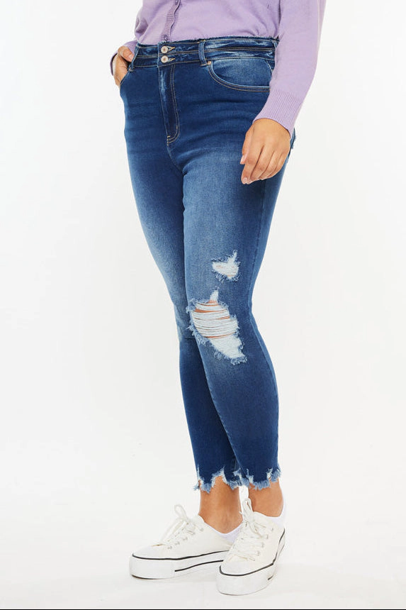 KanCan Women's Plus High Rise Ankle Skinny Jeans Haydee