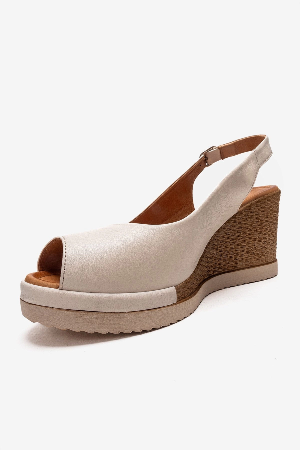 Forever & Always Womens Helina Leather Wedge Sandals