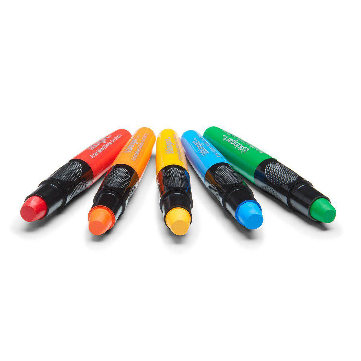 KINGART Mixed Media Gel Stick Crayons - Set of 12