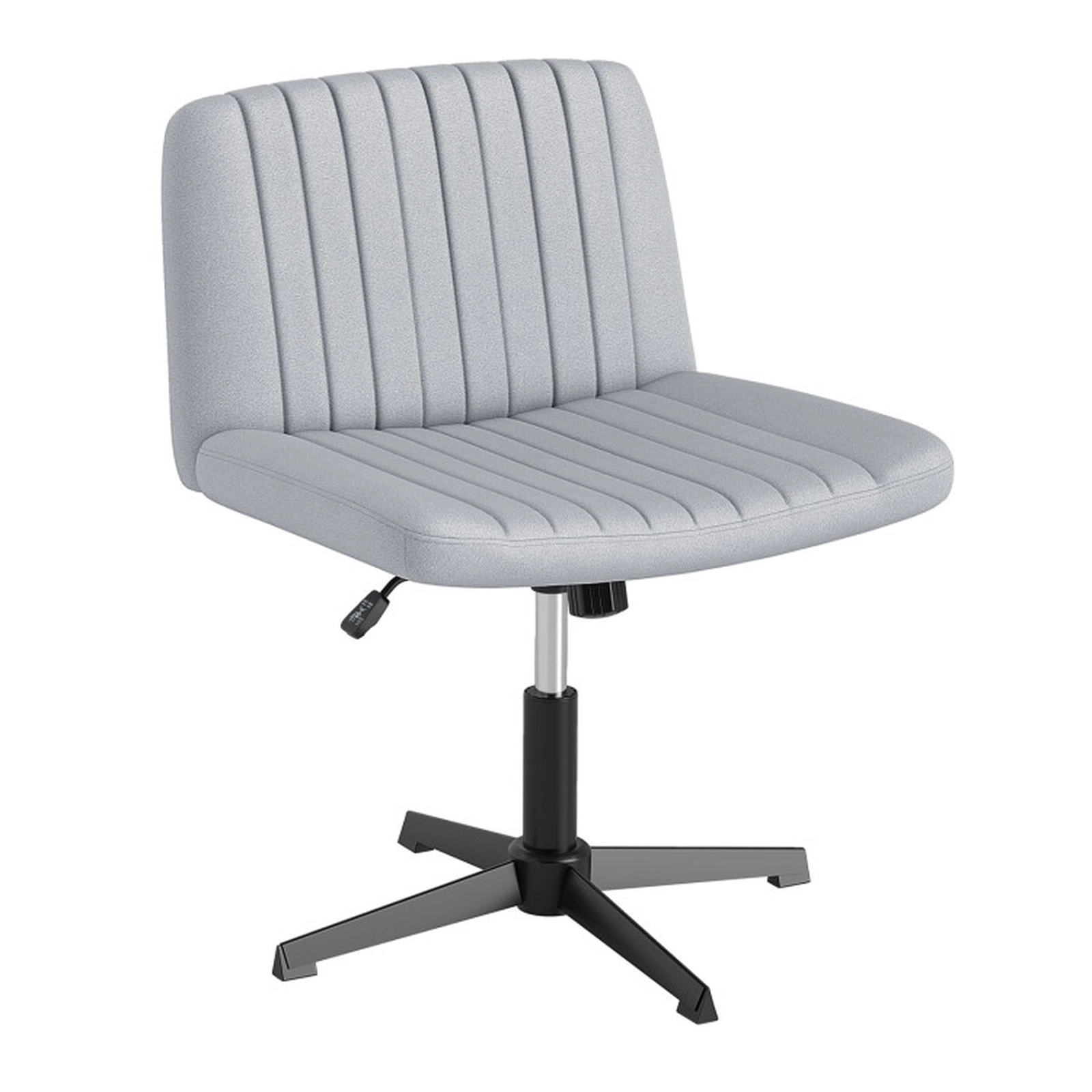 SUGIFT Extra Wide Cross-Legged Swivel Desk Chair with Rocking Tension Control 350-lb Capacity Gray and Black