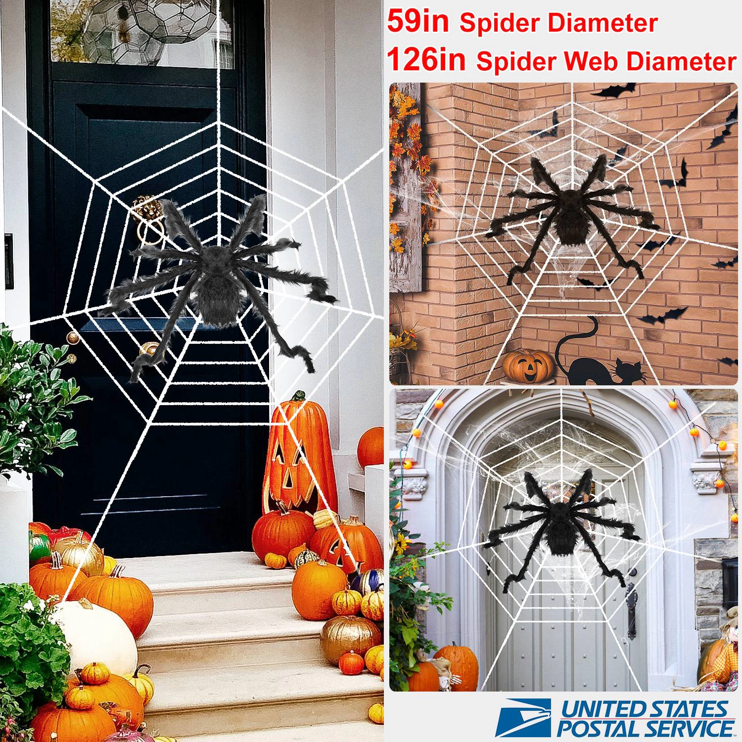 IMounTEK Unisex Poseable Giant Spider Halloween Decor