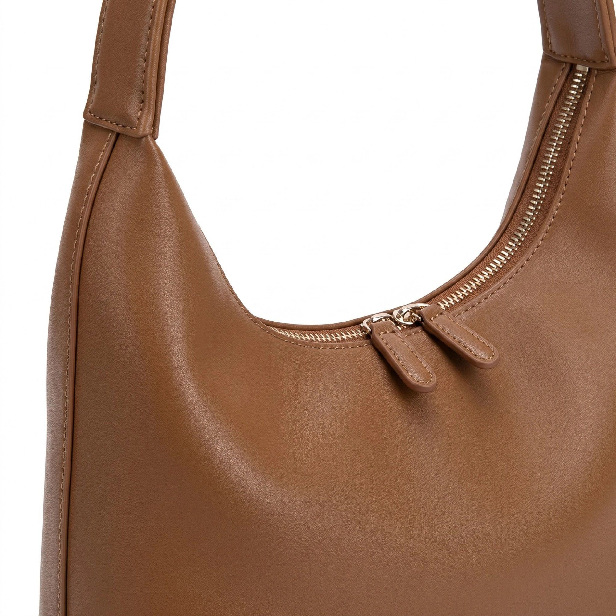 Alilang Women's Large Hobo Shoulder Bag with Double Zipper Closure and Long Curved Handle 10.5x11x4.5in