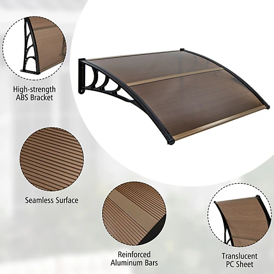 Hivvago Outdoor Door Canopy with Window Awning