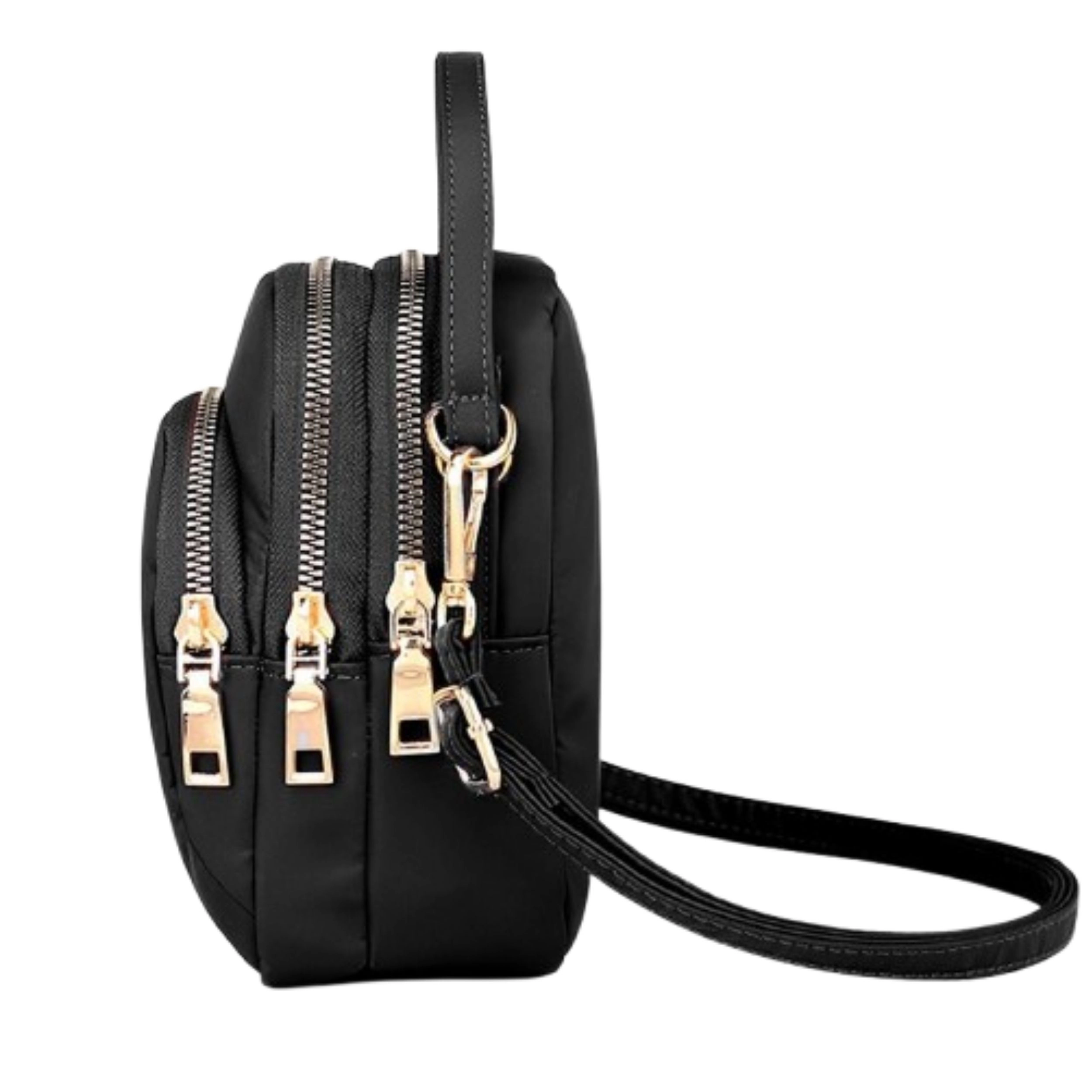 Home Collection Women’s Small Nylon Crossbody Cell Phone Purse with 3 Zipper Pockets