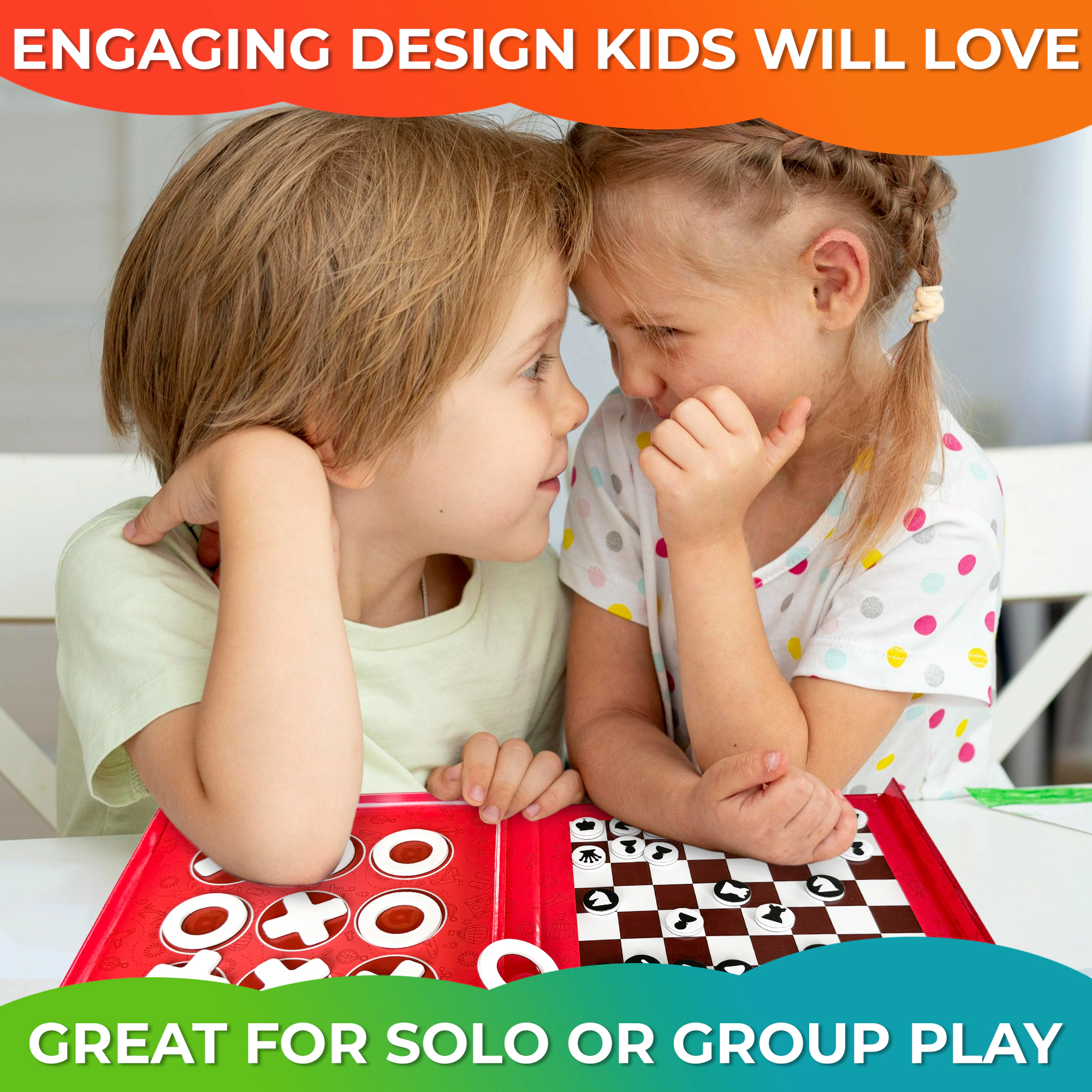 QUOKKA Magnetic Travel Games for Kids Ages 3-5, Portable Activity Set with Game Board and Pieces