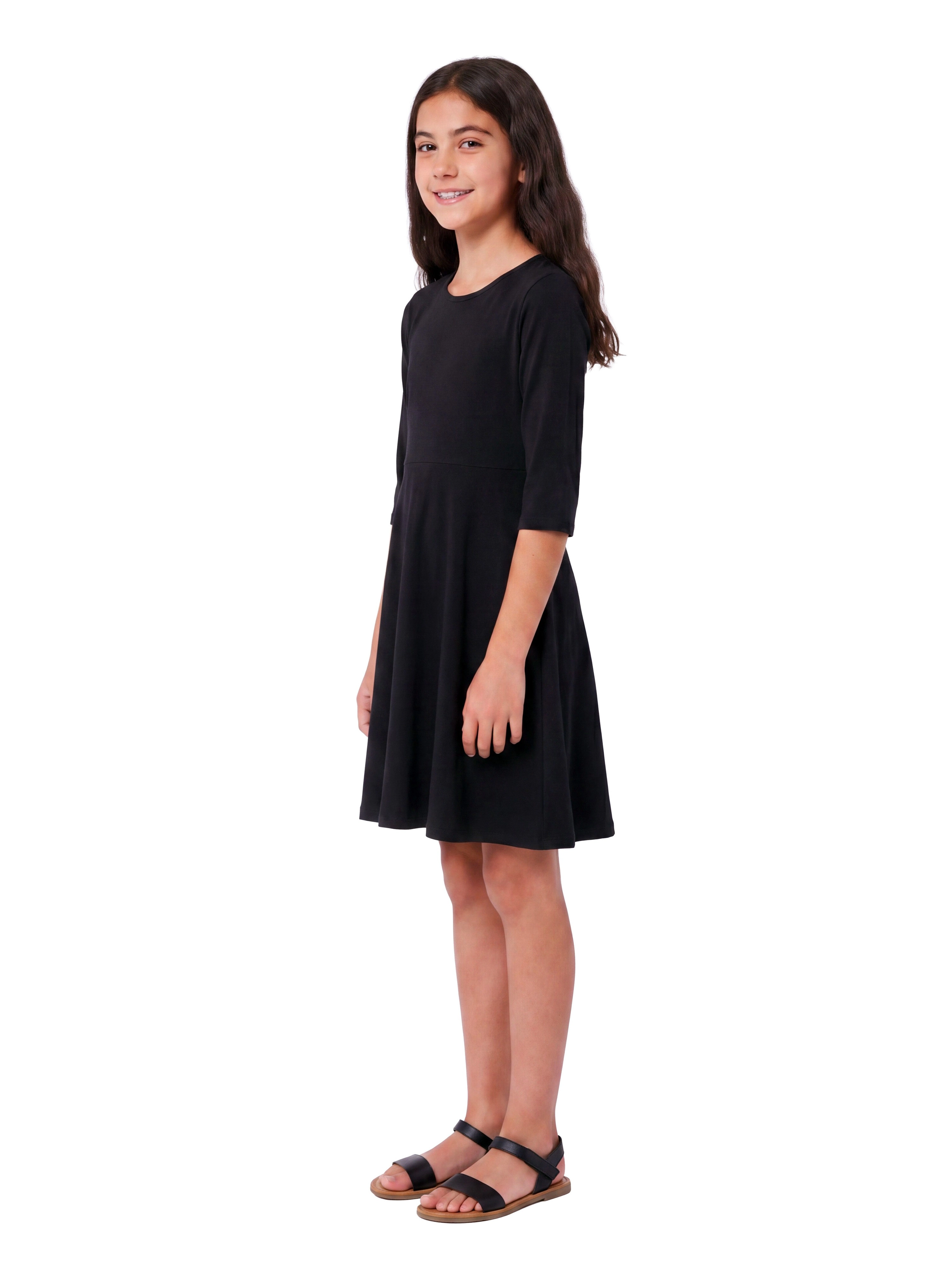 24sevenKid Essential Knee Length Fit and Flare Girls Comfortable Party Dress