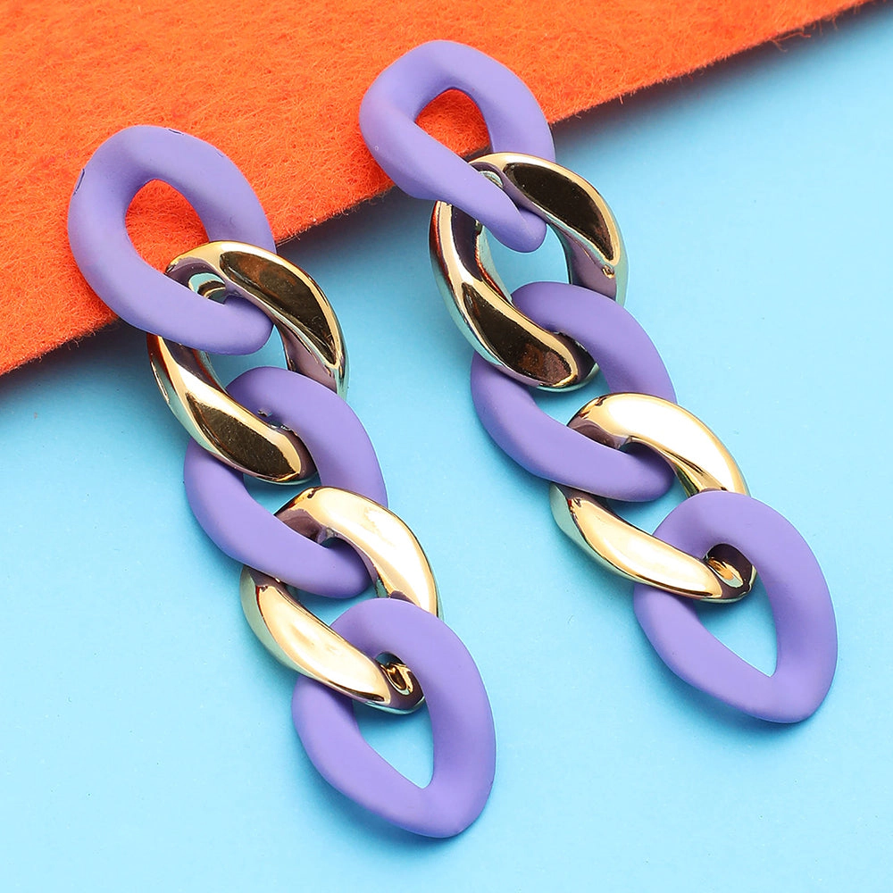 SOHI Women's Chainlink Drop Earrings