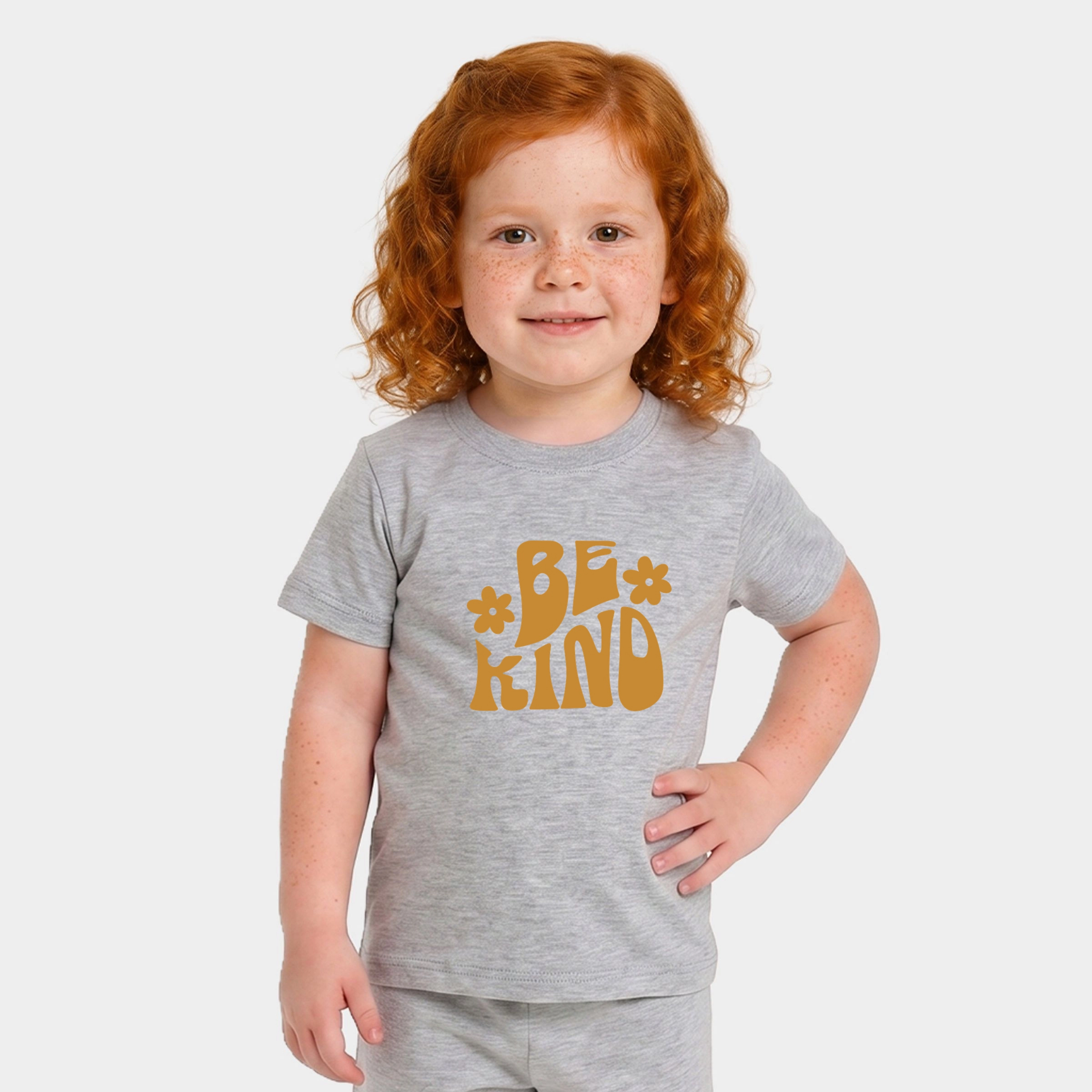 The Juniper Shop - Toddler Crew Shorts Set Be Kind Daisies