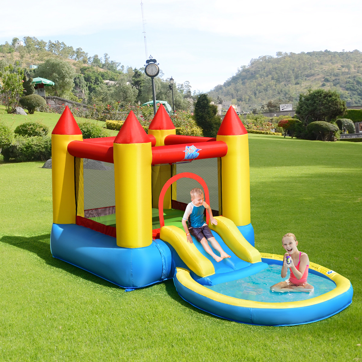 Hivvago Inflatable Kids Slide Bounce House with 550w Blower
