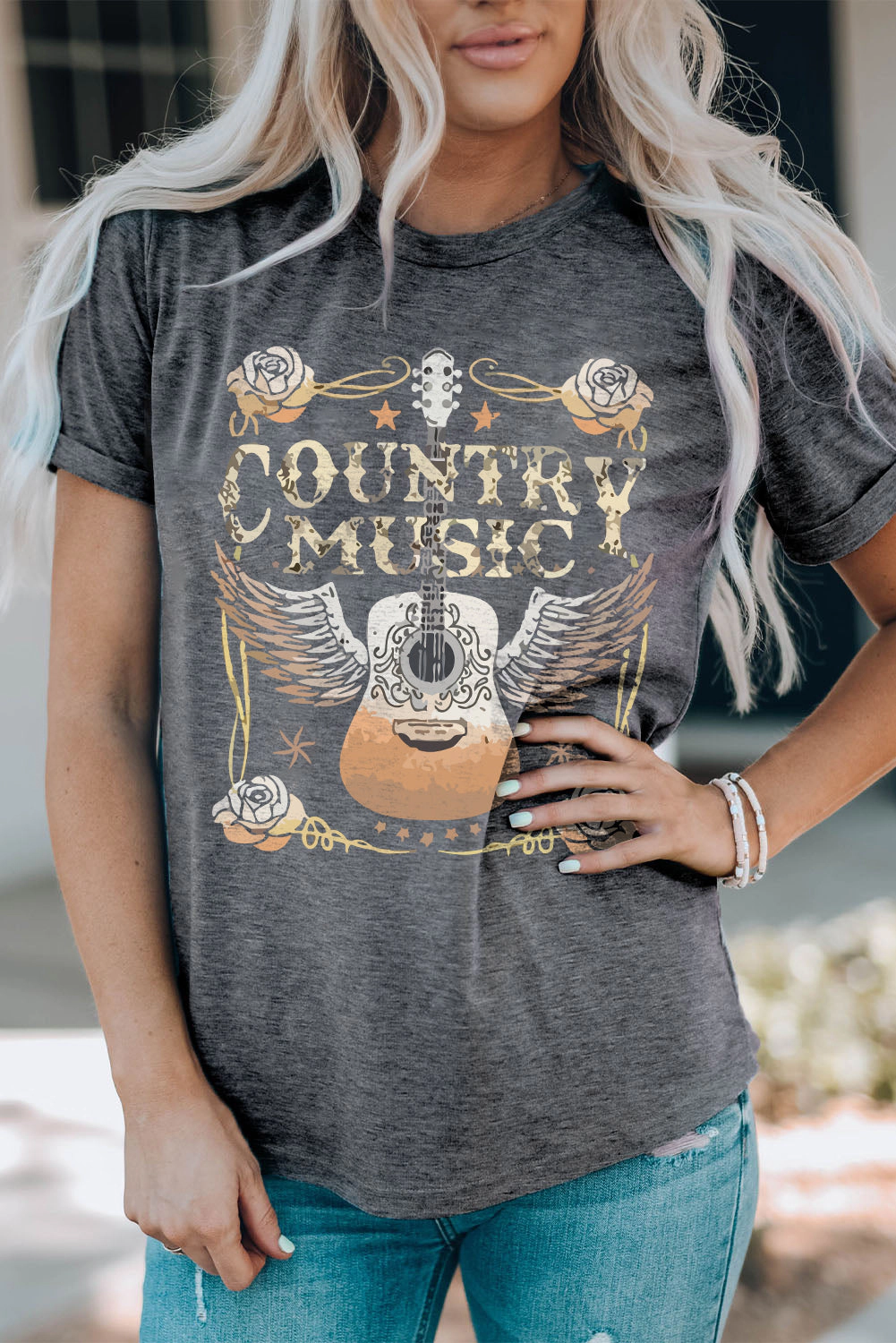 Threaded Pear Women's COUNTRY MUSIC Guitar Tee