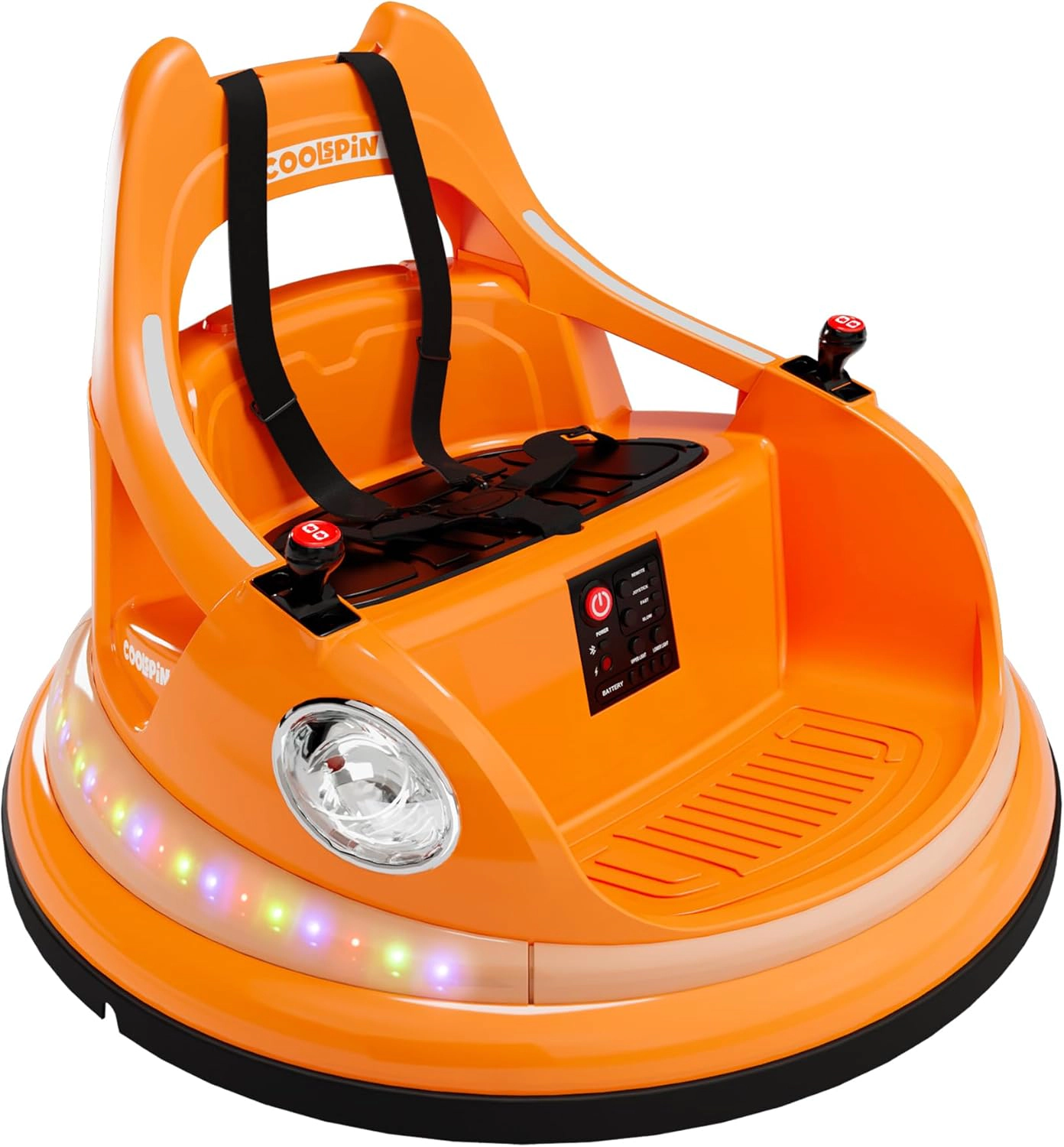 12V Kids Bumper Car with 360 Degree Spin, Remote Control, 2-Speed, Music & LED Lights for Toddlers Ages 4-8