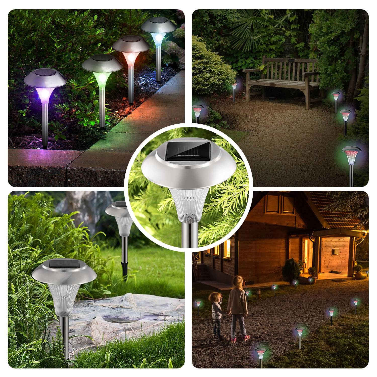 GBruno 12-Pack Color Changing Solar Garden Lights