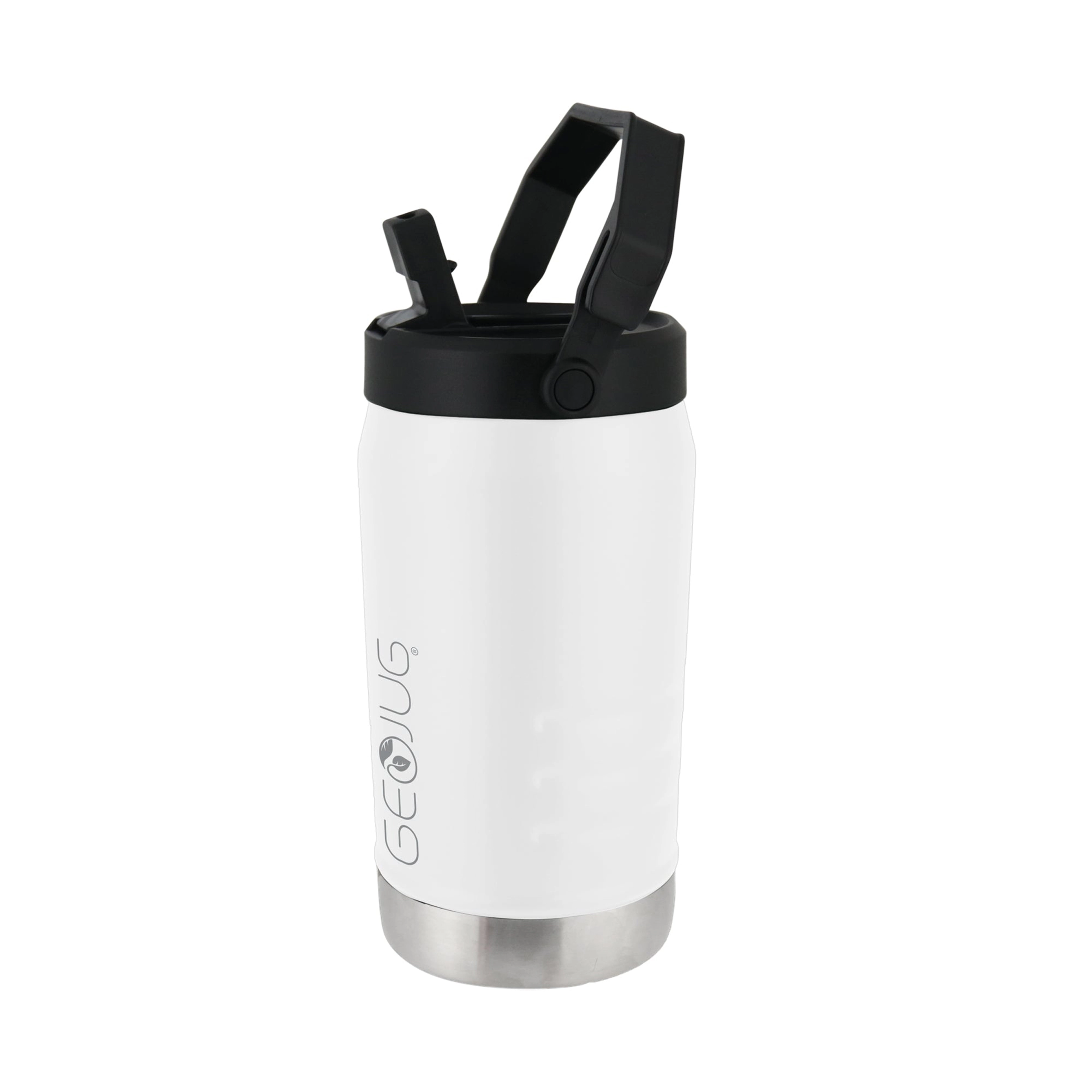 Brentwood GeoJug 40 Ounce Stainless Steel Insulated Water Bottle in Cream with Sports Lid