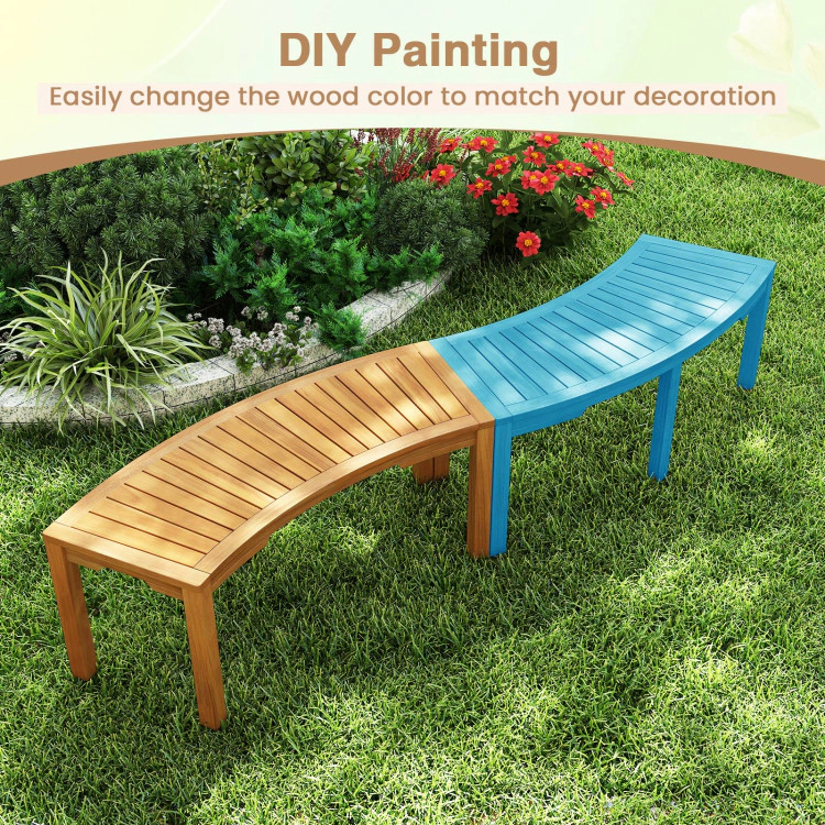 Hivvago Set Of 2 Acacia Wood Outdoor Garden Benches- 2 Pieces