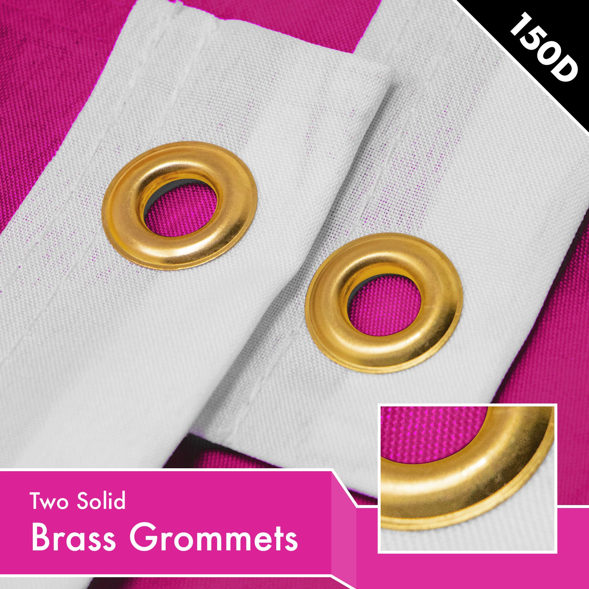 G128 Solid Pink Flag 2.5x4 ft - 150D Heavyweight Polyester, Dye-Sublimated, Brass Grommets