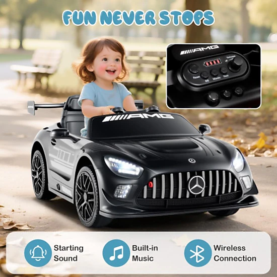 Hivvago 12V Kids Ride-On Car Mercedes-AMG GT3 Licensed with Adjustable Speed