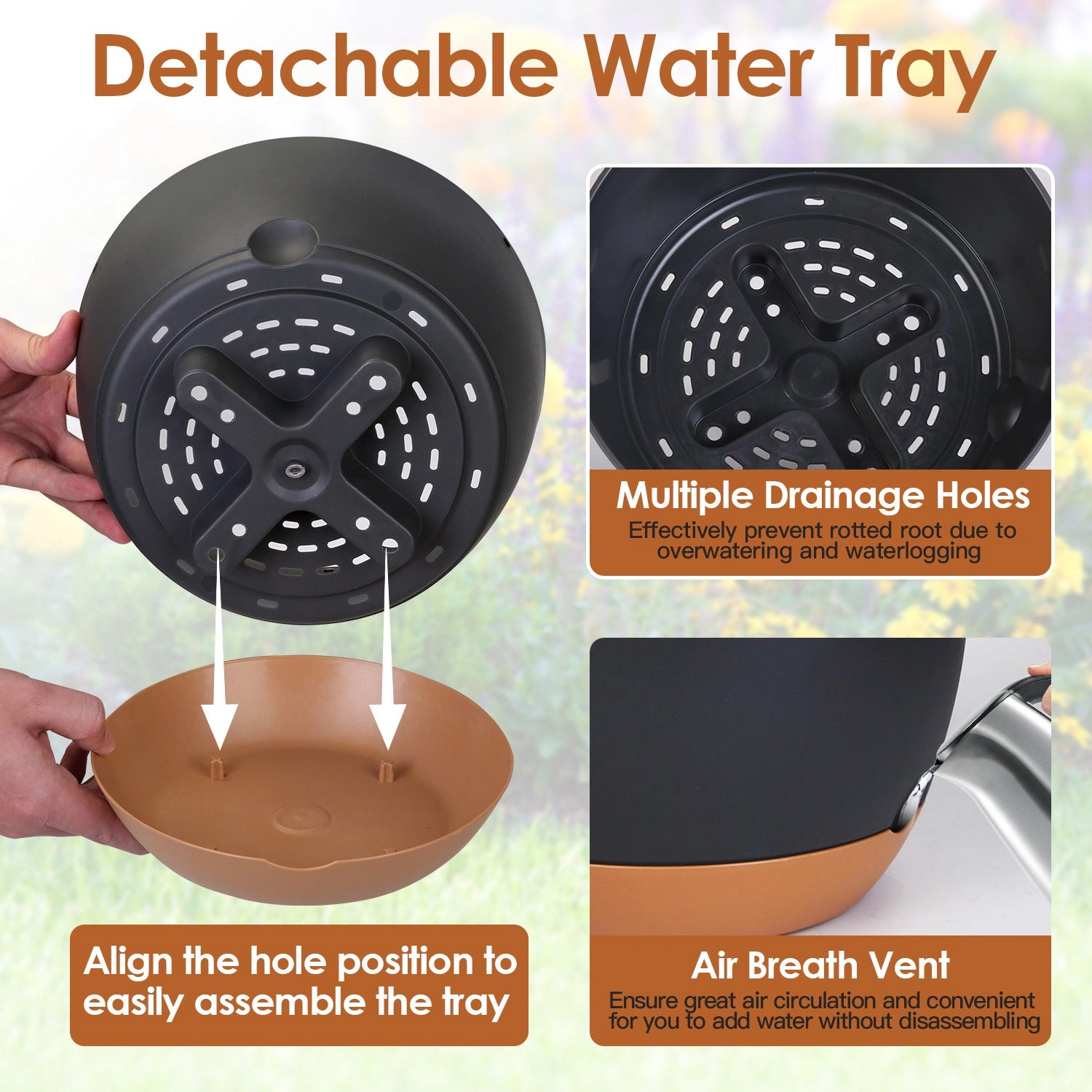 GBruno 4-Piece Self-Watering Hanging Planter Set