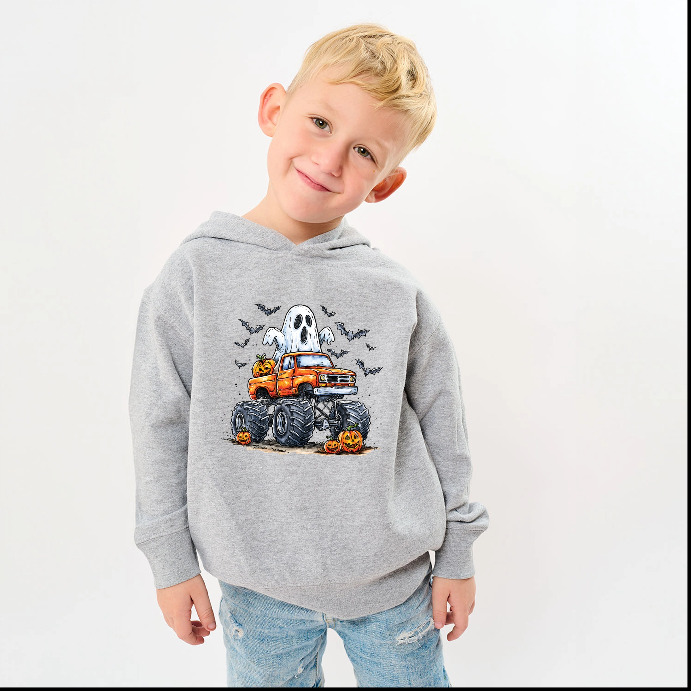 The Juniper Shop - Toddler Hoodie Monster Truck Ghost
