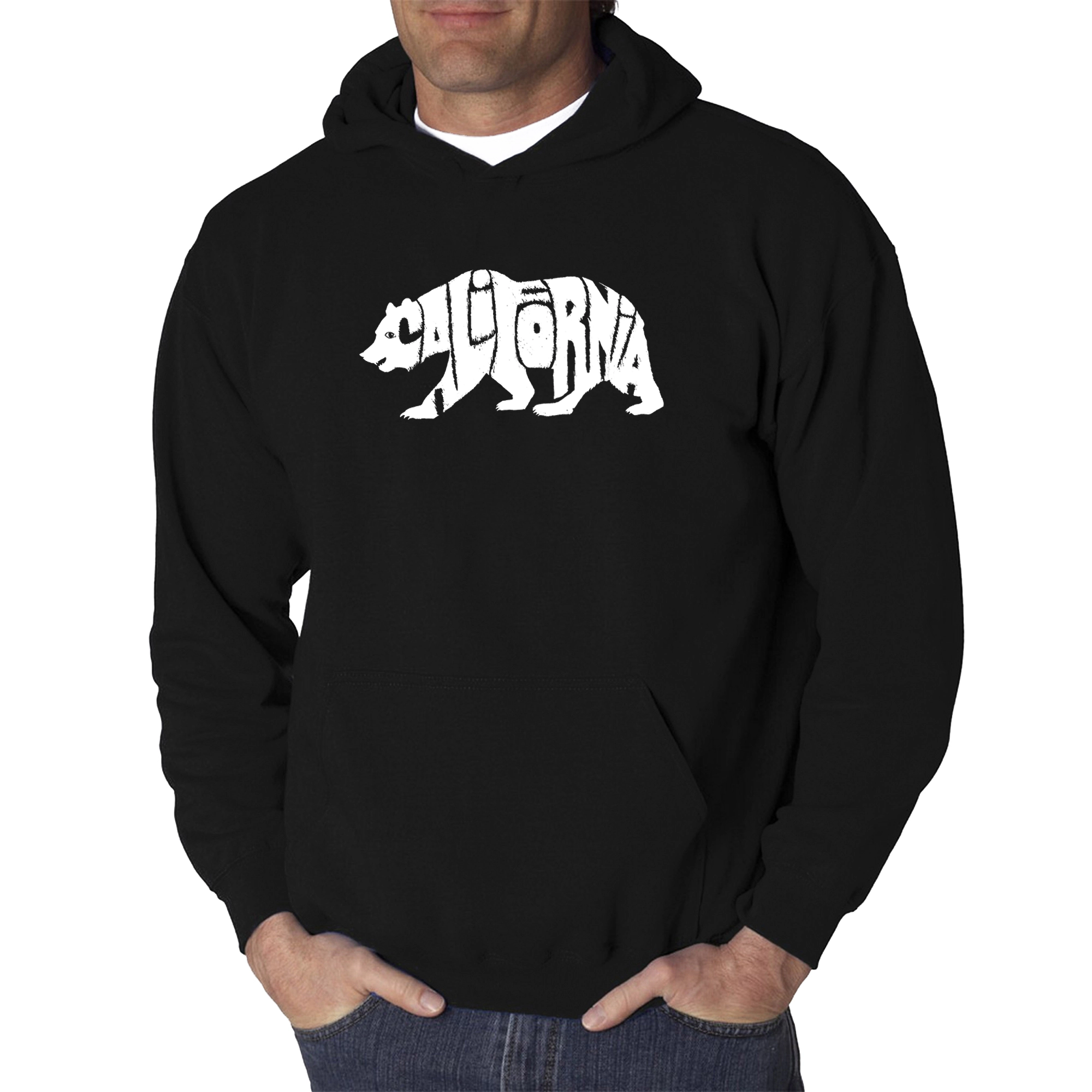 LA Pop Art California Bear - Men's Word Hooded Sweatshirt