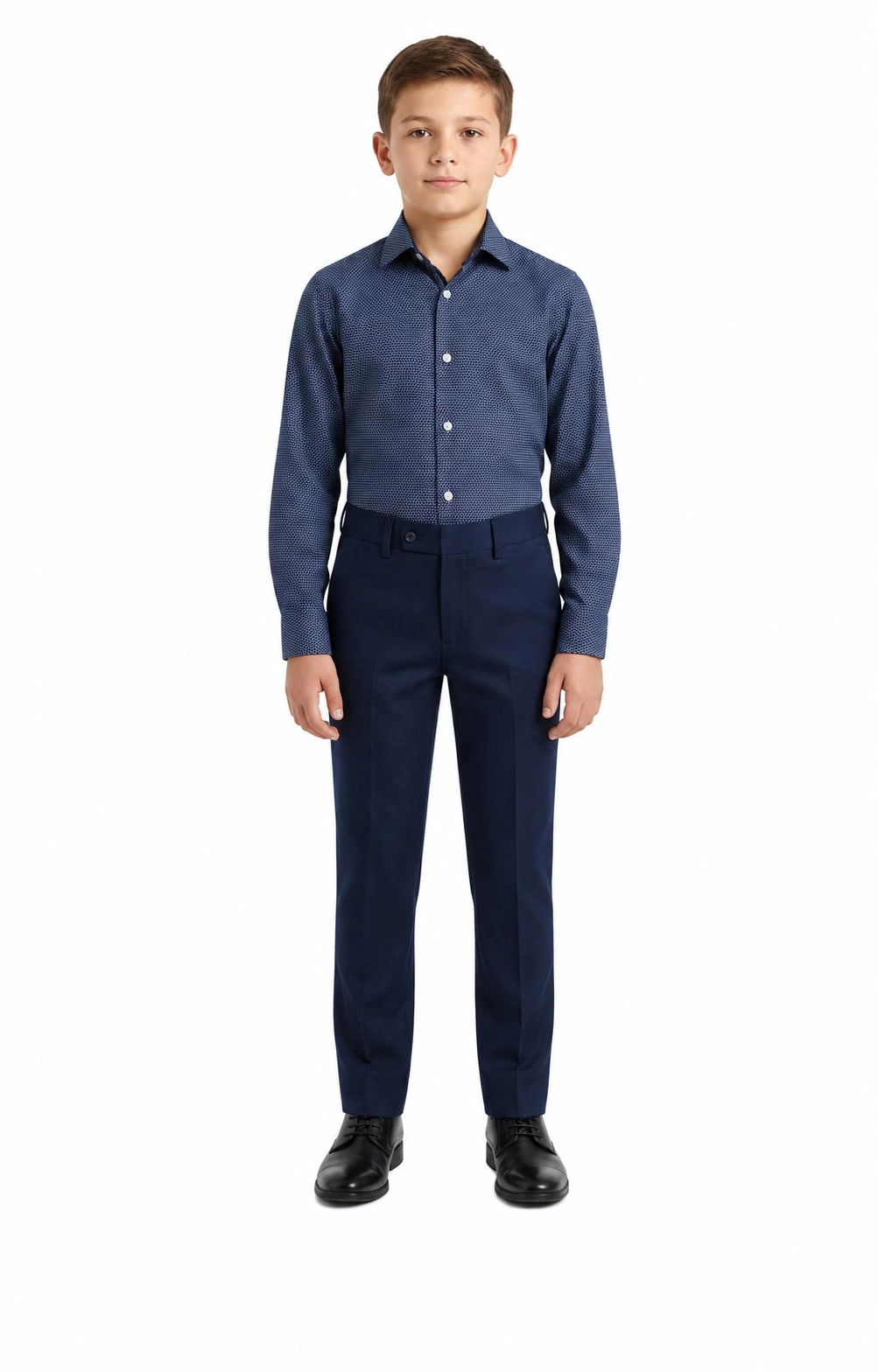 Elie Balleh Boys Slim Fit Honeycomb Button-Down Shirt