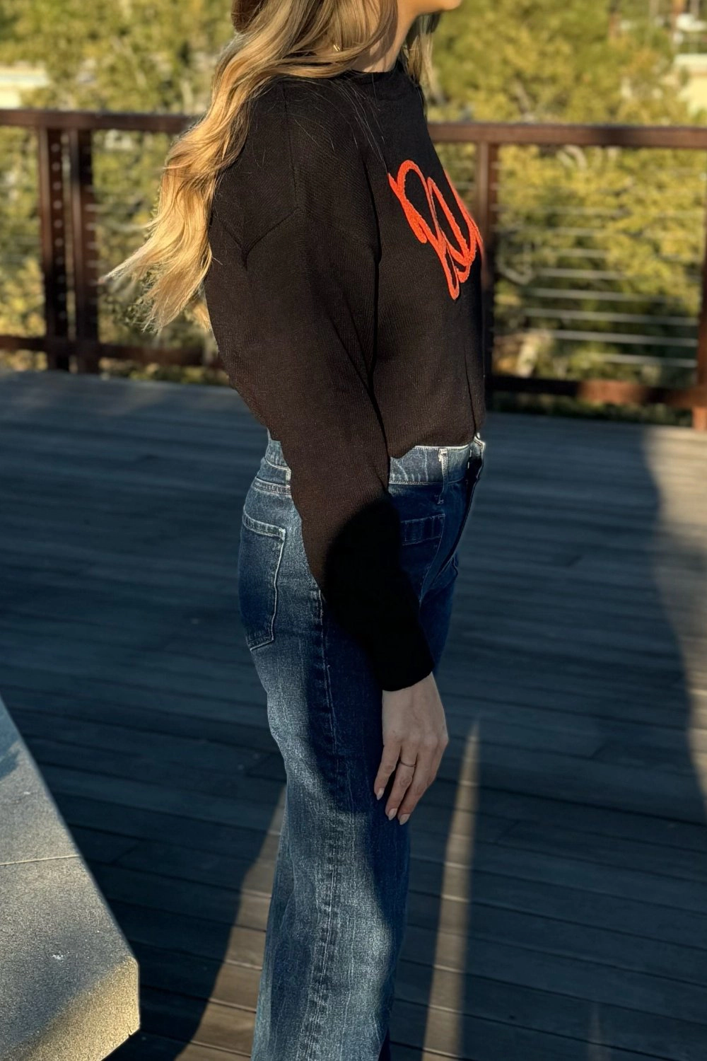 Threaded Pear Women's Boo Knitted Ribbed Sweater