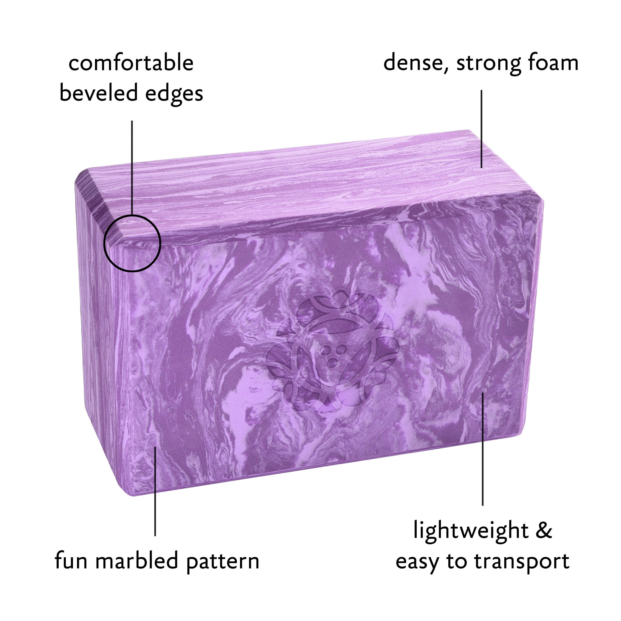 Hugger Mugger Marbled Yoga Foam Block 4"