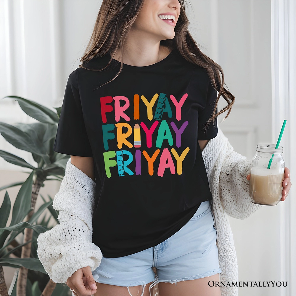 OrnamentallyYou Womens Friday Teacher T-Shirt