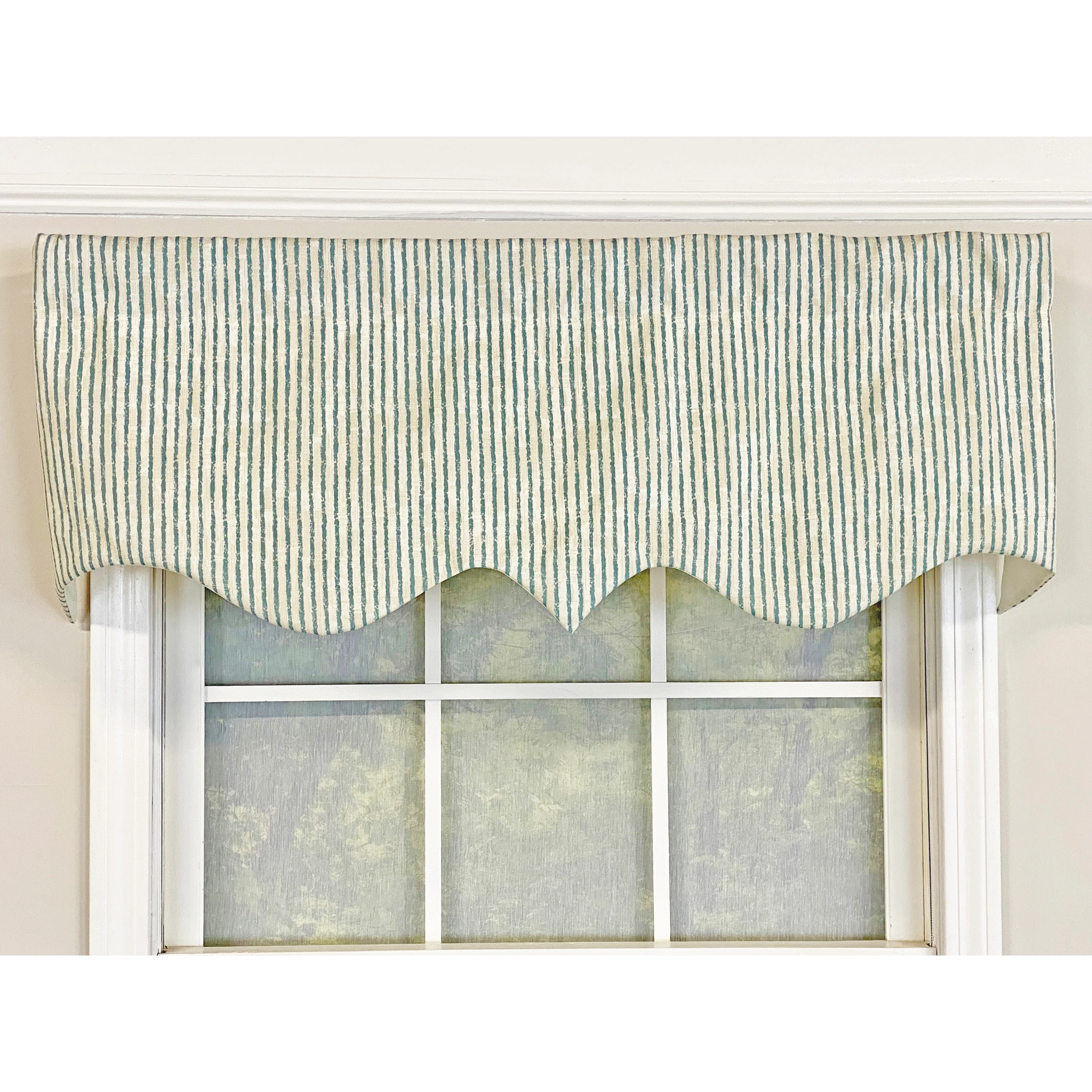 RLF Home Duval Regal Valance Ocean Blue. 3" Rod  Pocket 50"W x 17"L