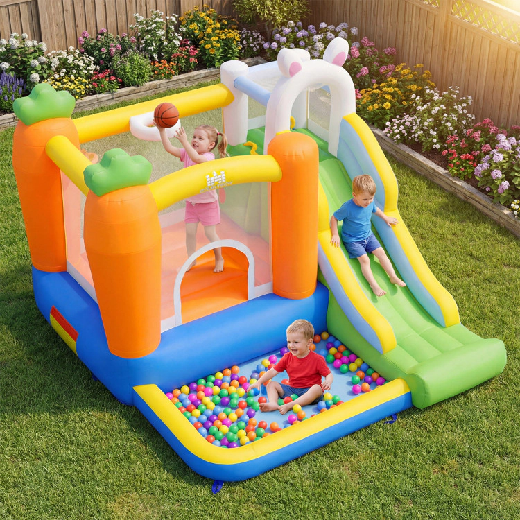 Hivvago Bounce House for Kids 3-12 with Climbing Wall for Backyard Party