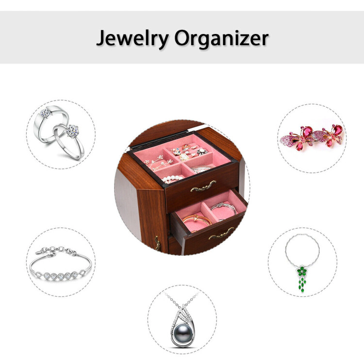 Hivvago Large Storage Capacity Jewelry Cabinet with 5 Drawers