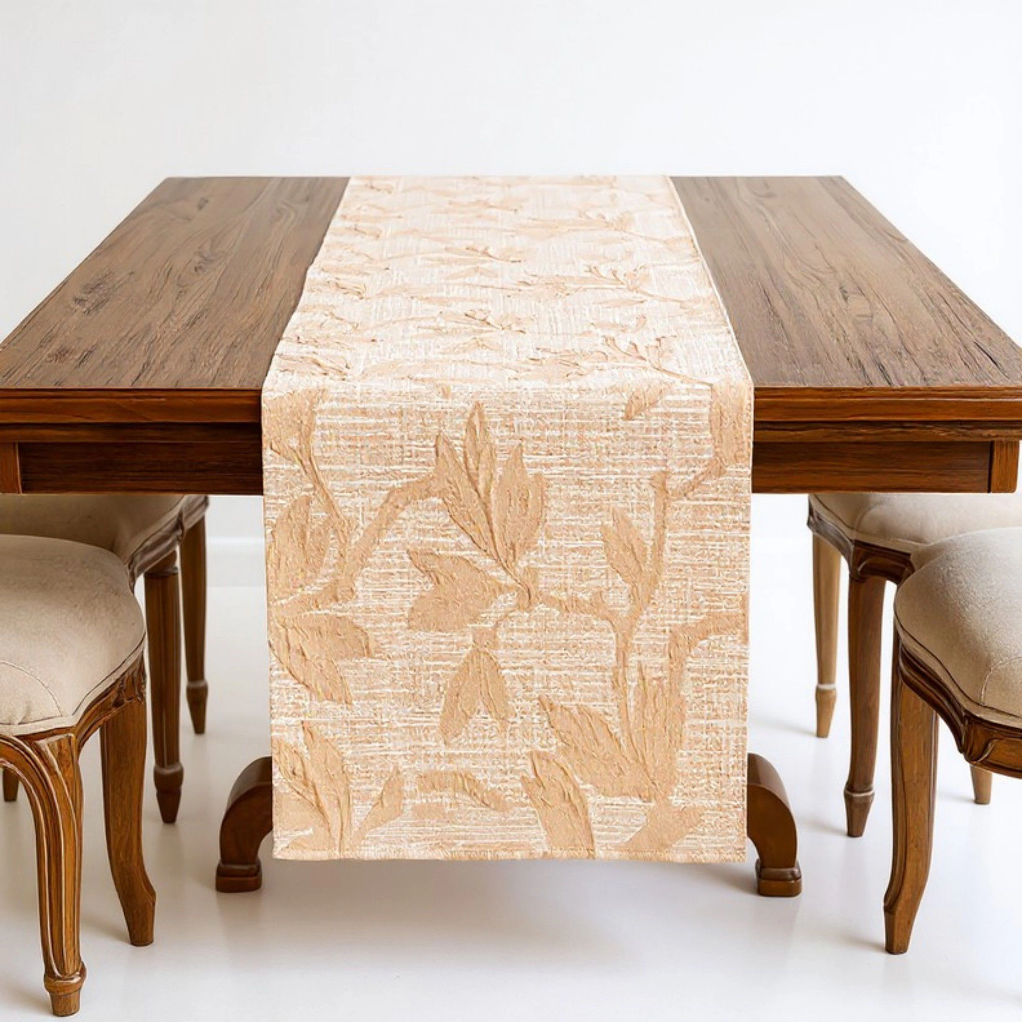 Alilang Unisex Floral Embroidered Table Runner with Intricate Pattern Detailing 13.5x47in