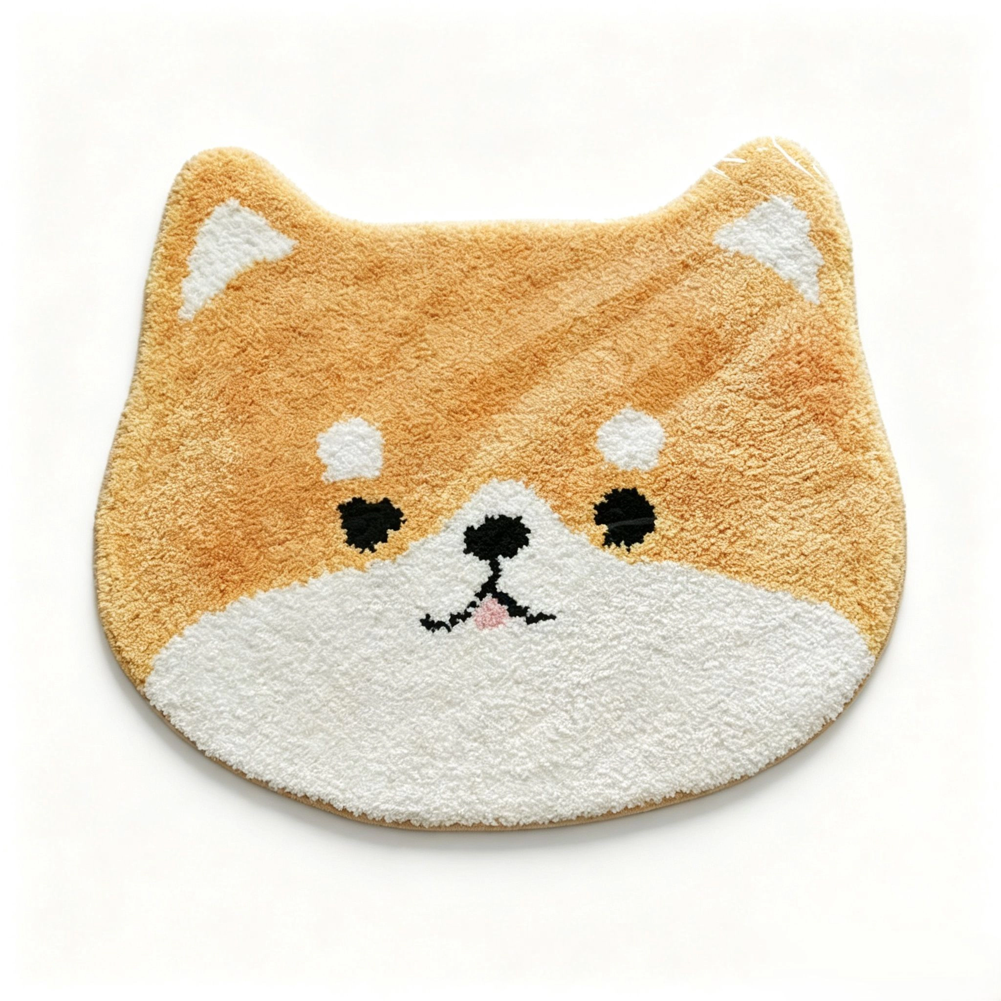 Alilang Unisex Cute Shiba Inu Head Shaped Bathroom Floor Mat Soft Water Absorbent with Anti-Slip Base