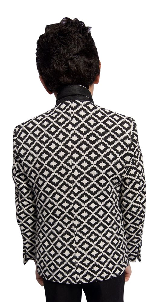 Elie Balleh Boys Slim Fit Stamp Boucle Blazer