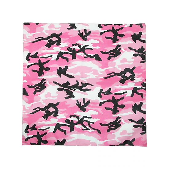 CTM® Women's Cotton Pink Camouflage Bandana (Pack of 5)