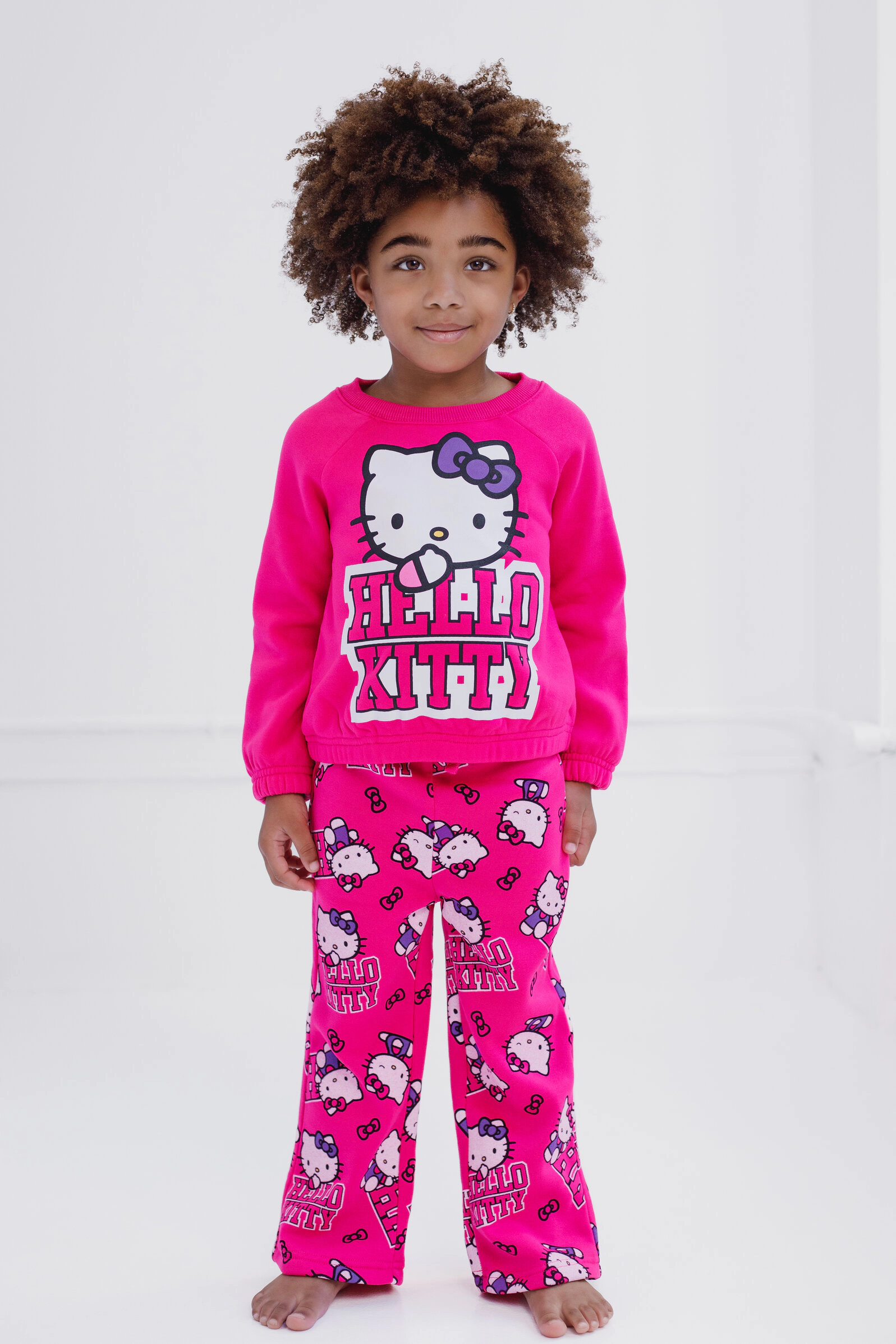 Hello Kitty Girls' Fleece Sweatshirt and Pants Set
