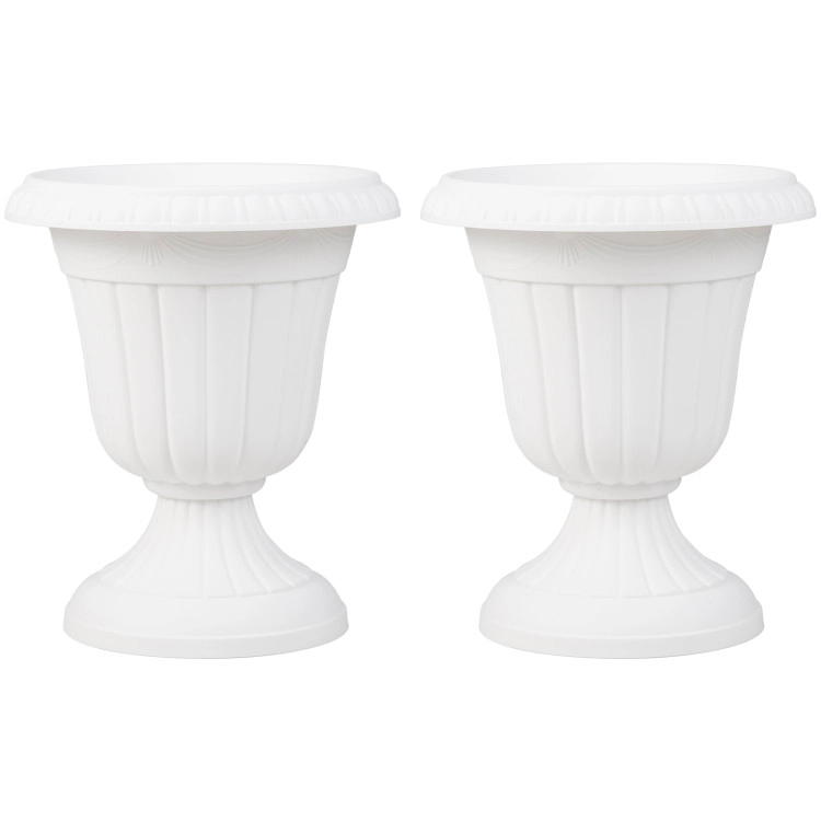 Hivvago 2-Piece Vintage Plant Pot Set with Raised Pedestal Design