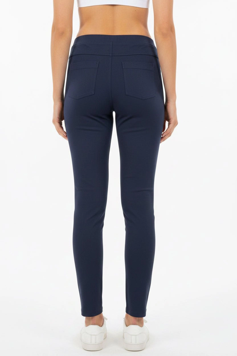 DressAtR Women's Navy Blue Stretch Skinny Fit Trouser