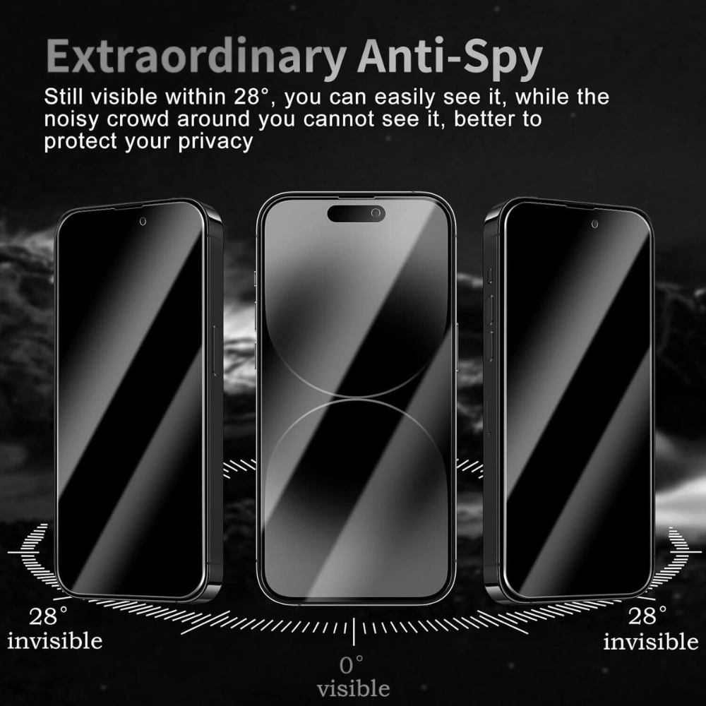 Qixxronics [3-Pack] for iPhone 14 Privacy Screen Protector Anti Spy Private Tempered Glass