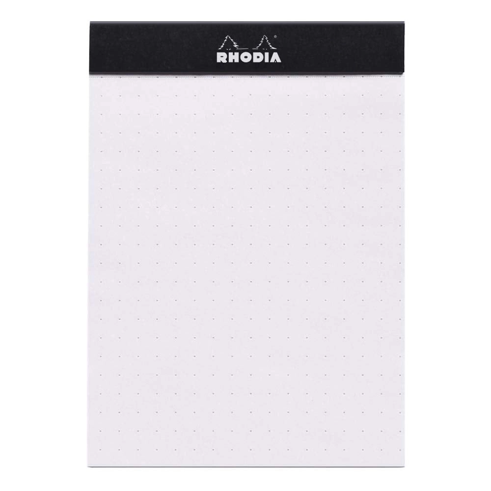 Rhodia Staplebound Notepad - Dot Grid 80 Sheets - 3 3/8 x 4 3/4 - Black cover