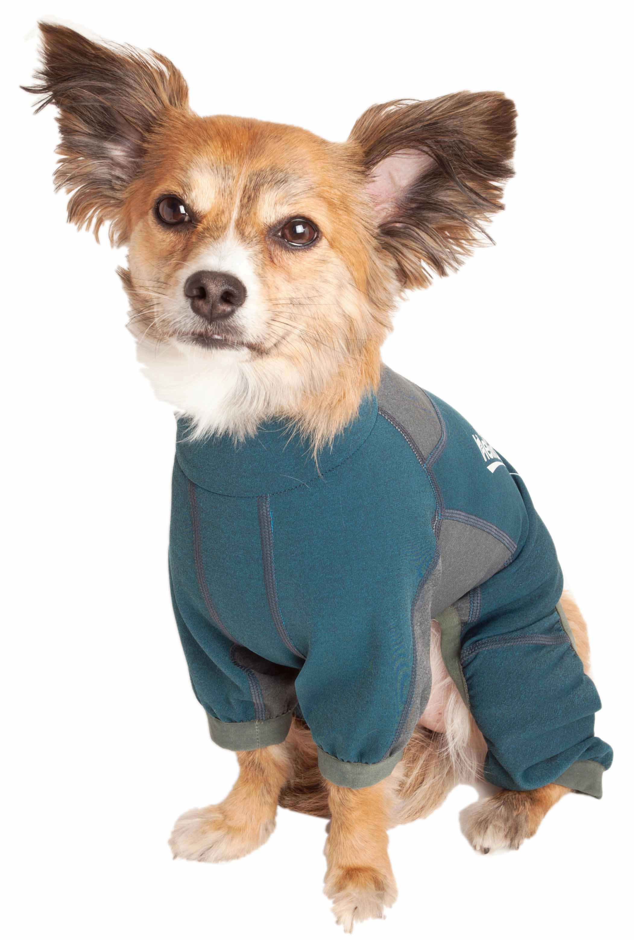 Dog Helios ® 'Rufflex' Mediumweight 4-Way-Stretch Breathable Full Bodied Performance Dog Warmup Track Suit
