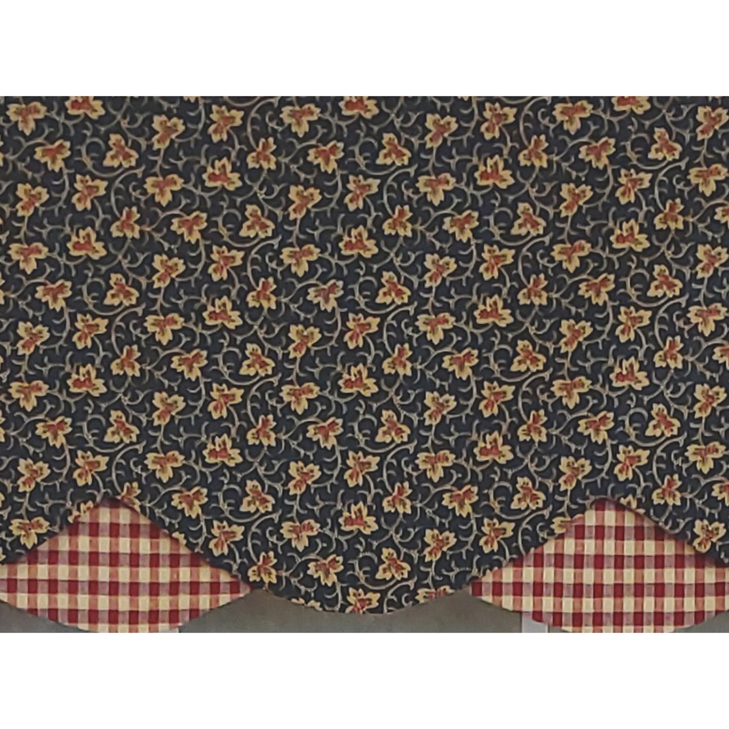 RLF Home 3" Rod Pocket High Quality Fabric Andover Petticoat Valance for Windows 50" x 15" Navy