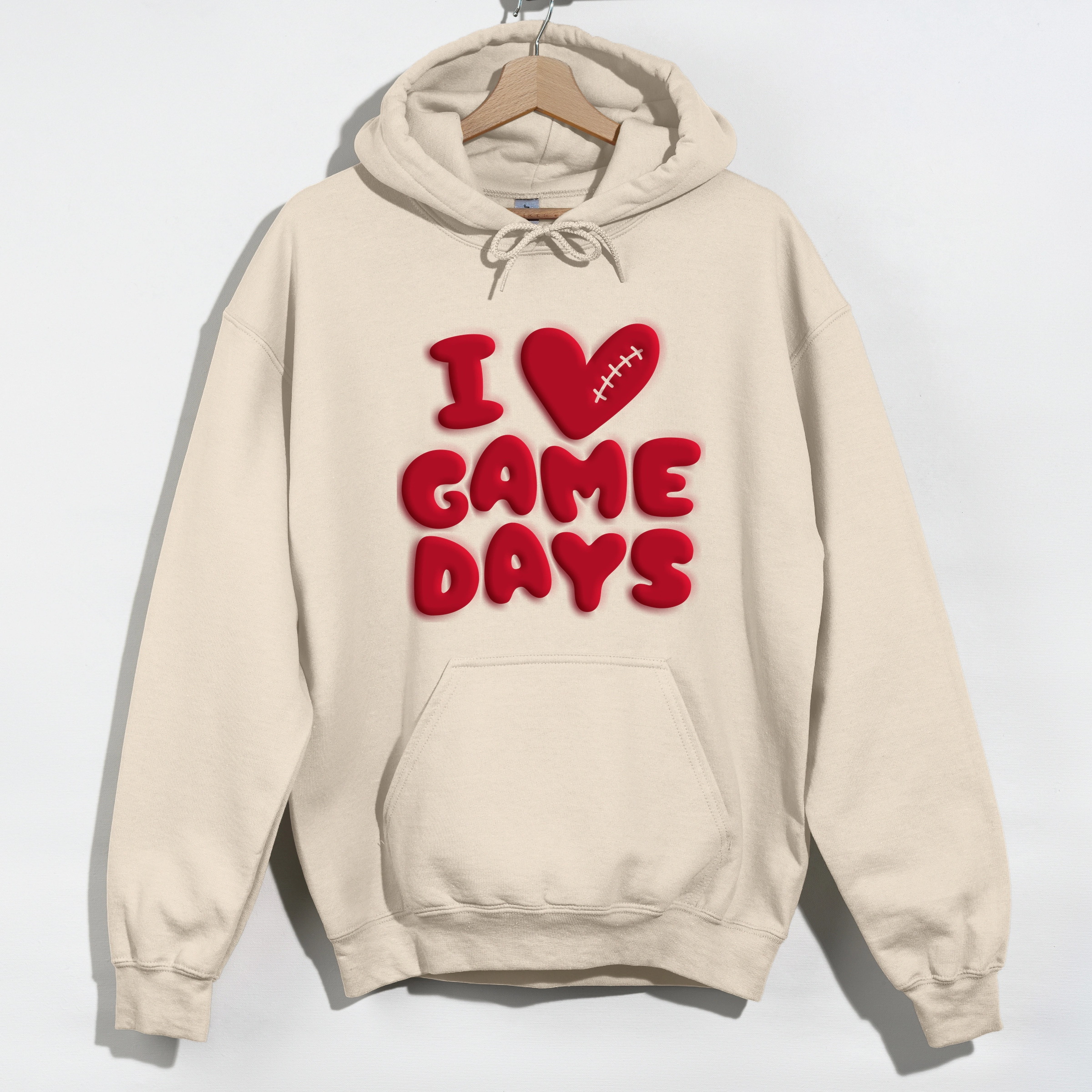 Simply Sage Market - Women's Graphic Hoodie I Love Game Days Puff Print