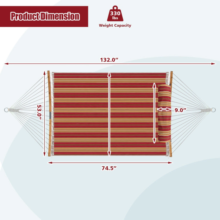 Hivvago Outdoor Hammock With Detachable Pillow-Red